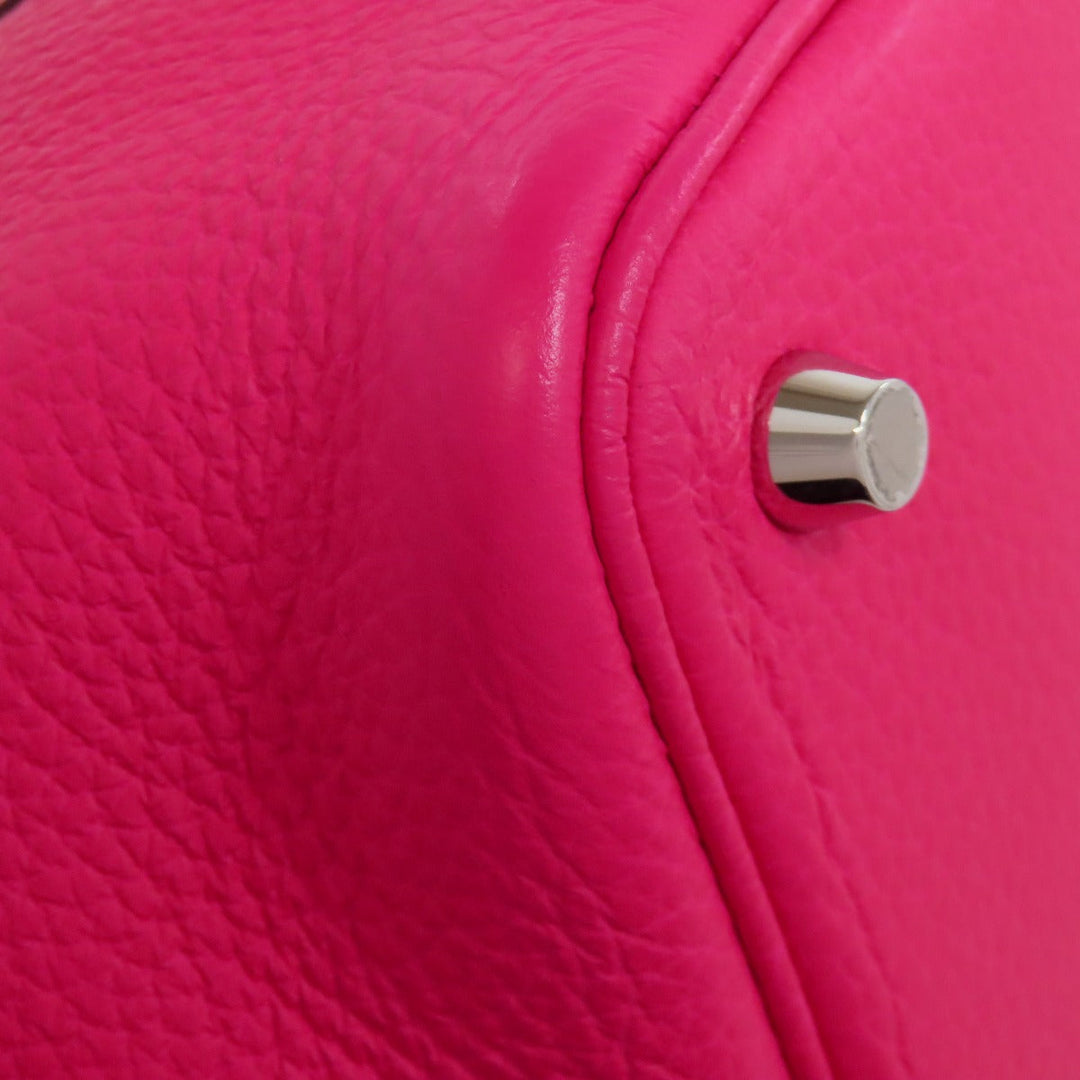 HERMES Handbag Taurillon Clemence pink Picotin Lock PM SilverMetal