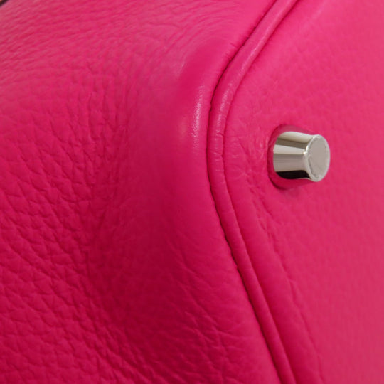 HERMES Handbag Taurillon Clemence pink Picotin Lock PM SilverMetal