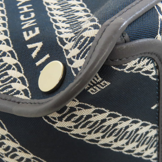 Givenchy Tote Bag canvas Navy logo Women Used Authentic