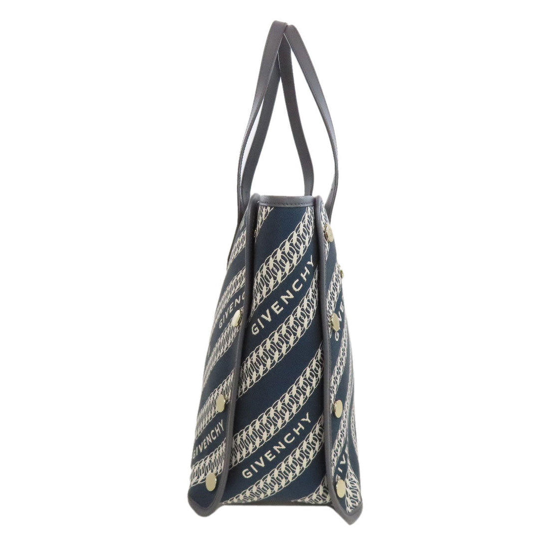 Givenchy Tote Bag canvas Navy logo Women Used Authentic
