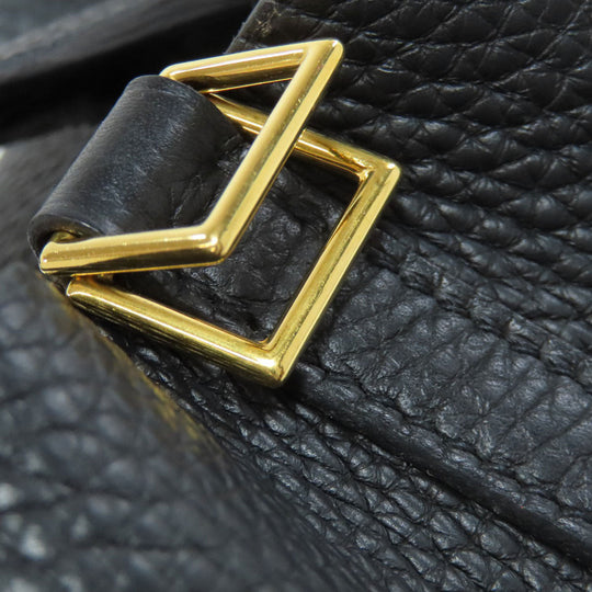 HERMES Handbag Taurillon Clemence black Picotin Lock PM Gold Metal Women Used Authentic