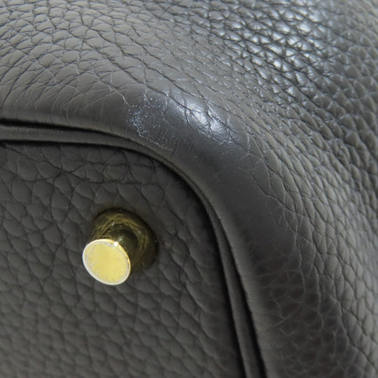 HERMES Handbag Taurillon Clemence black Picotin Lock PM Gold Metal Women Used Authentic