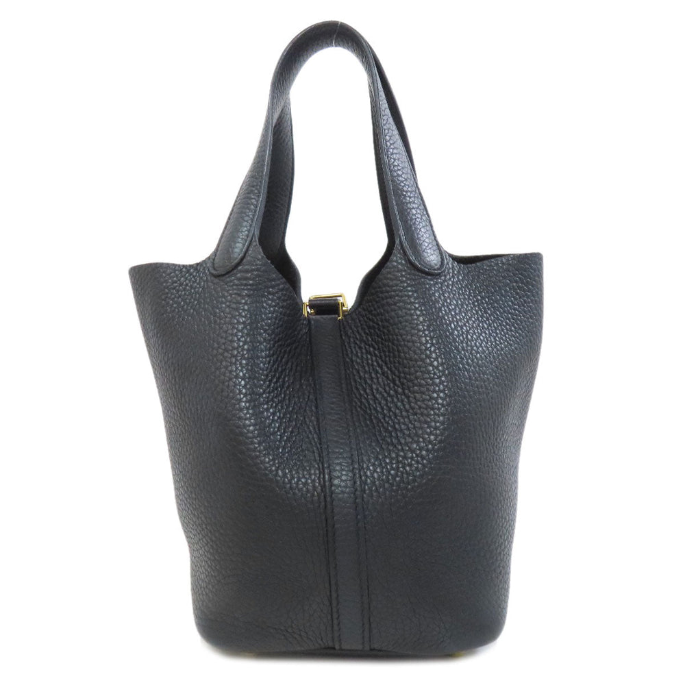 HERMES Handbag Taurillon Clemence black Picotin Lock PM Gold Metal Women Used Authentic