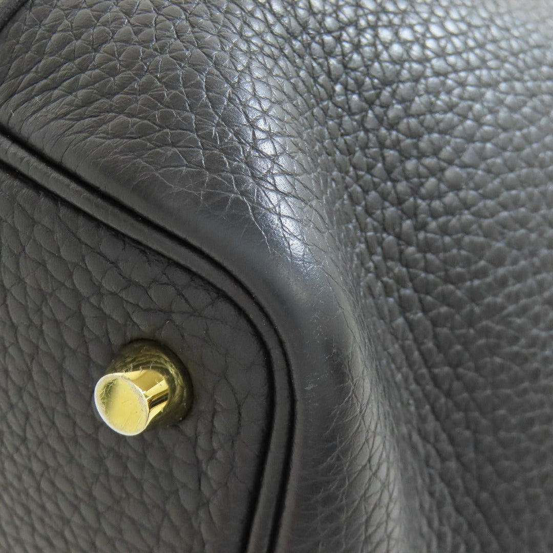 HERMES Handbag Taurillon Clemence black Picotin Lock PM Gold Metal Women Used Authentic
