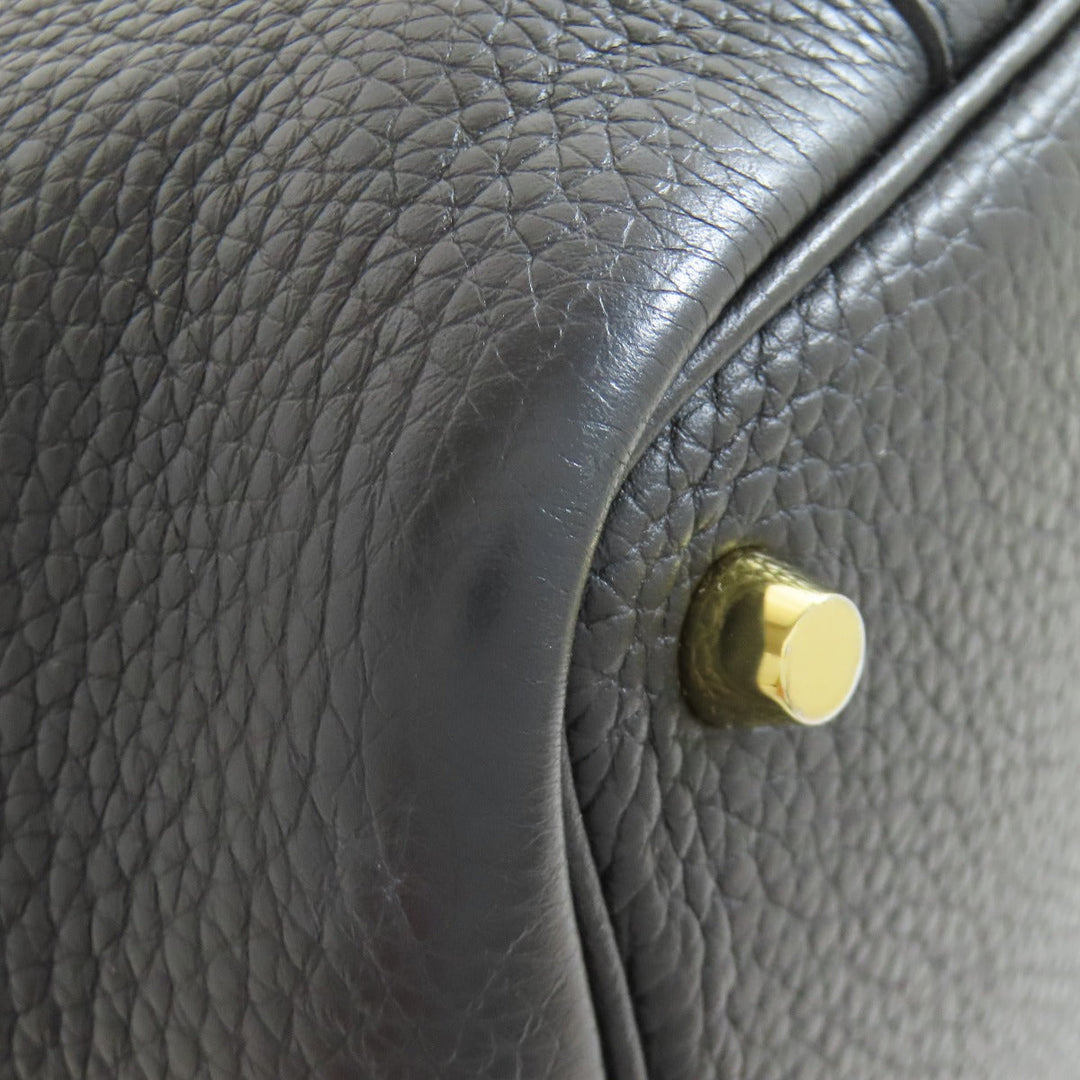HERMES Handbag Taurillon Clemence black Picotin Lock PM Gold Metal Women Used Authentic