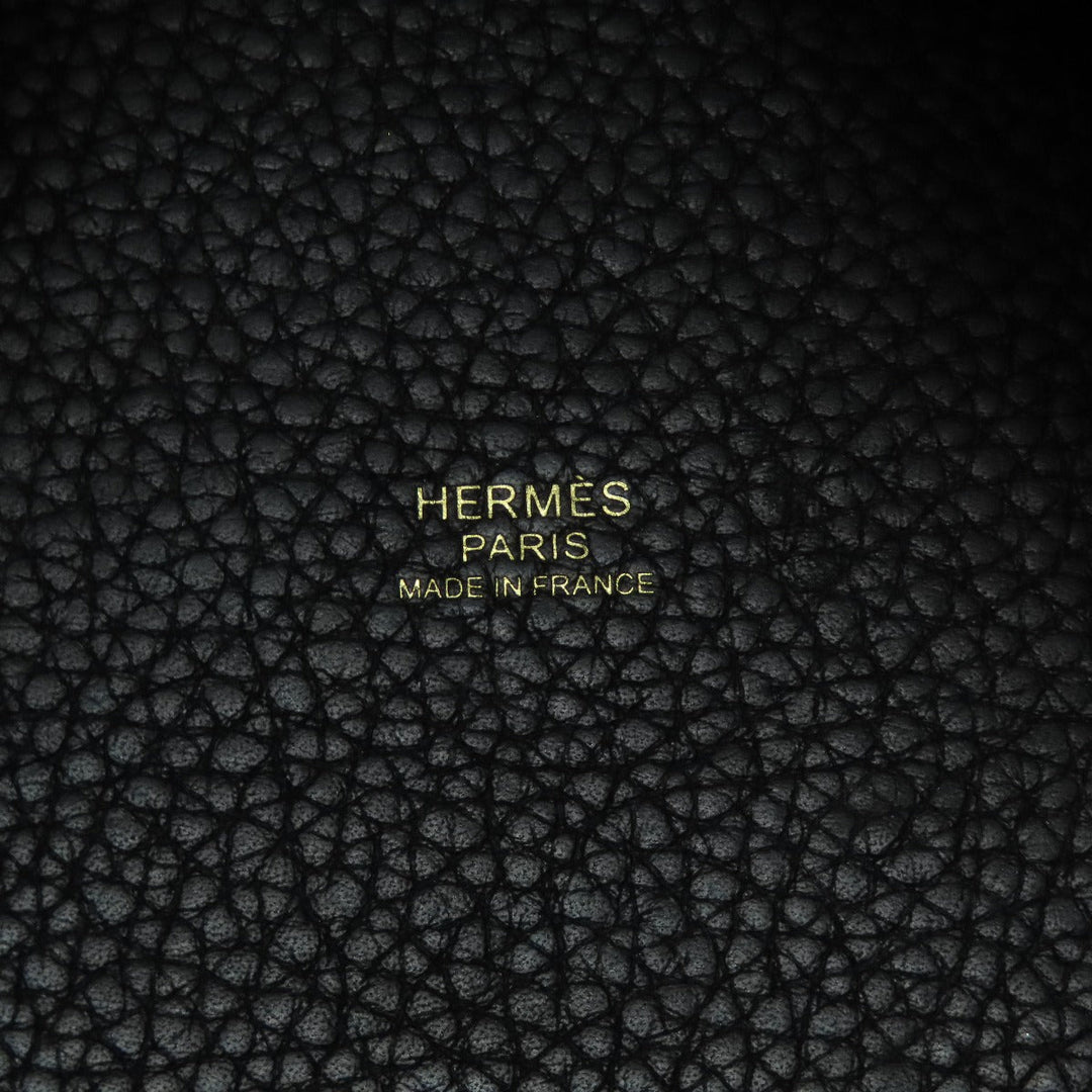 HERMES Handbag Taurillon Clemence black Picotin Lock PM Gold Metal Women Used Authentic