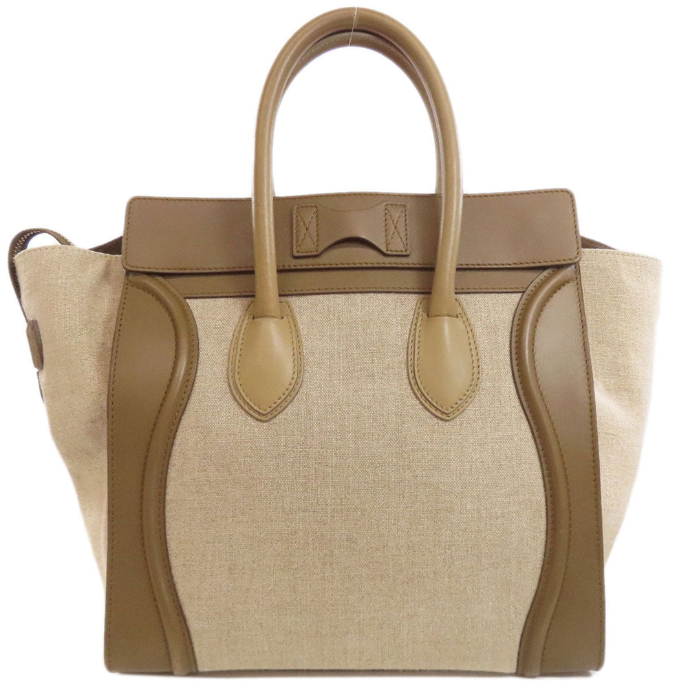 CELINE Handbag canvas Brown Luggage mini