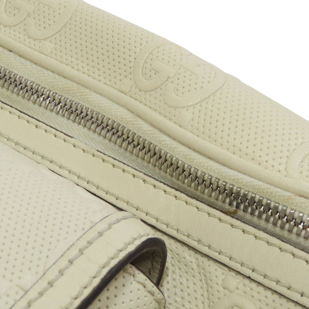 GUCCI Sling bag 645093 Calfskin white GG emboss Women Used Authentic