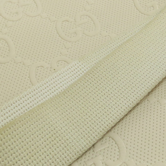 GUCCI Sling bag 645093 Calfskin white GG emboss Women Used Authentic