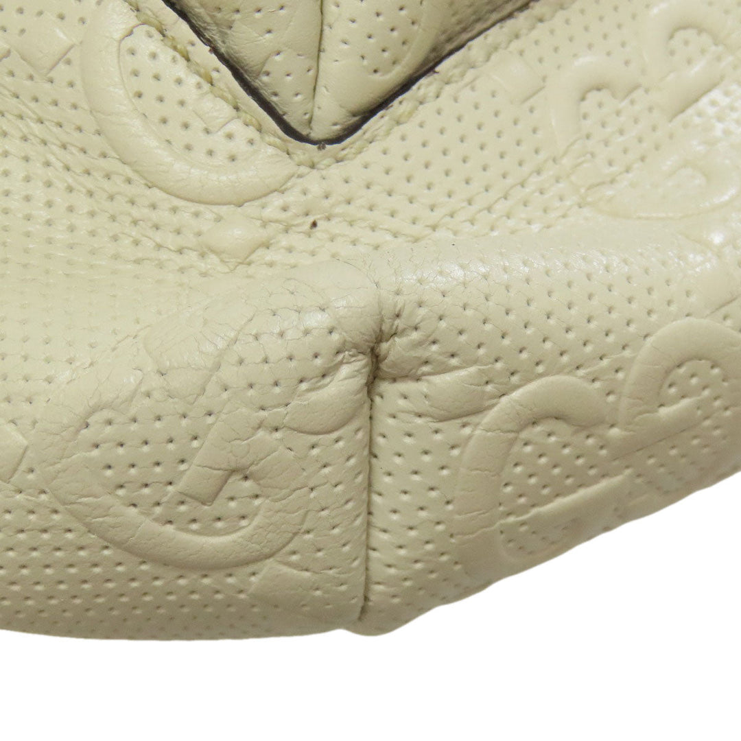 GUCCI Sling bag 645093 Calfskin white GG emboss Women Used Authentic