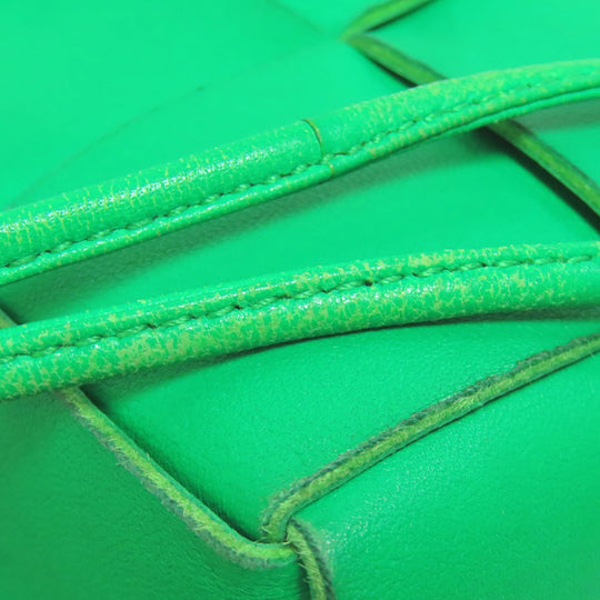 BOTTEGAVENETA Shoulder Bag Calfskin green Cassette Mini Bucket Women Used Authentic