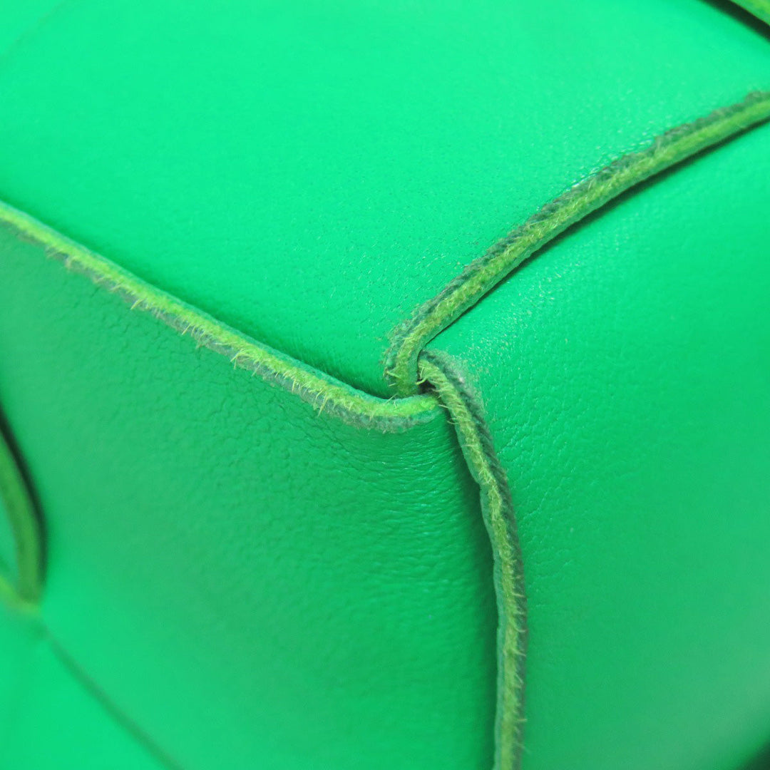 BOTTEGAVENETA Shoulder Bag Calfskin green Cassette Mini Bucket Women Used Authentic