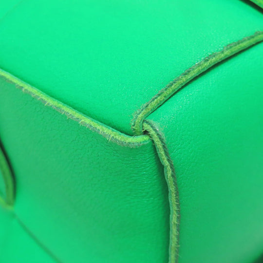 BOTTEGAVENETA Shoulder Bag Calfskin green Cassette Mini Bucket Women Used Authentic
