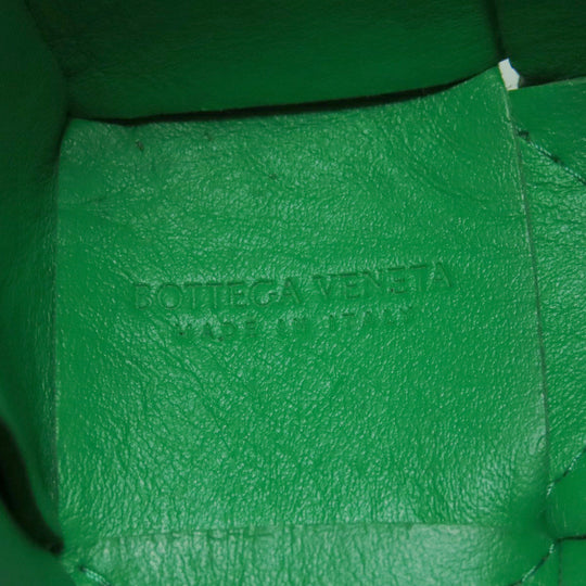 BOTTEGAVENETA Shoulder Bag Calfskin green Cassette Mini Bucket Women Used Authentic