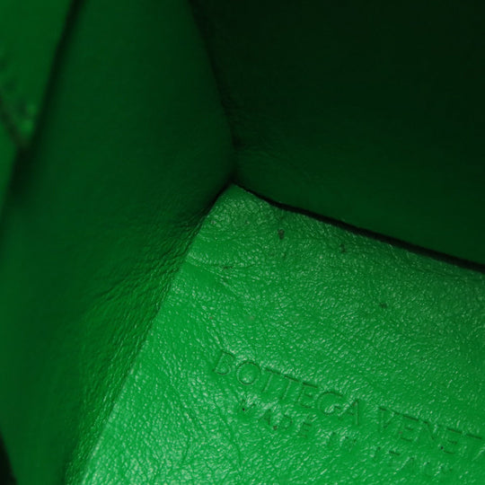 BOTTEGAVENETA Shoulder Bag Calfskin green Cassette Mini Bucket Women Used Authentic