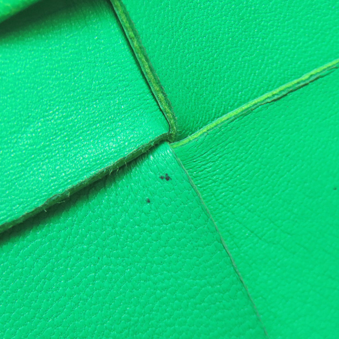 BOTTEGAVENETA Shoulder Bag Calfskin green Cassette Mini Bucket Women Used Authentic