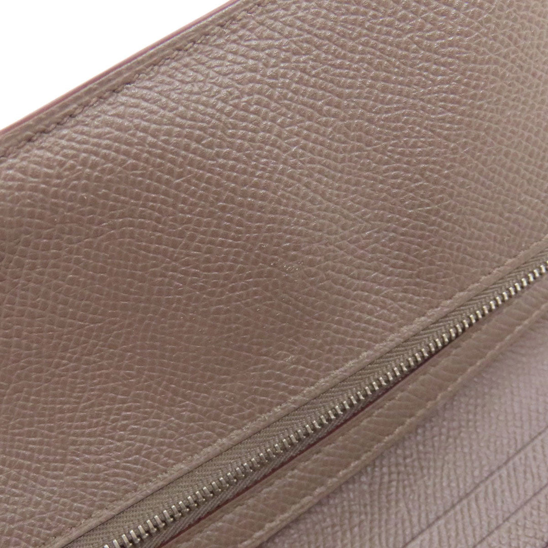 HERMES Long Wallet Purse Epsom gray Bearn soufflet ethane SilverMetal Women Used Authentic