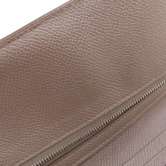 HERMES Long Wallet Purse Epsom gray Bearn soufflet ethane SilverMetal Women Used Authentic