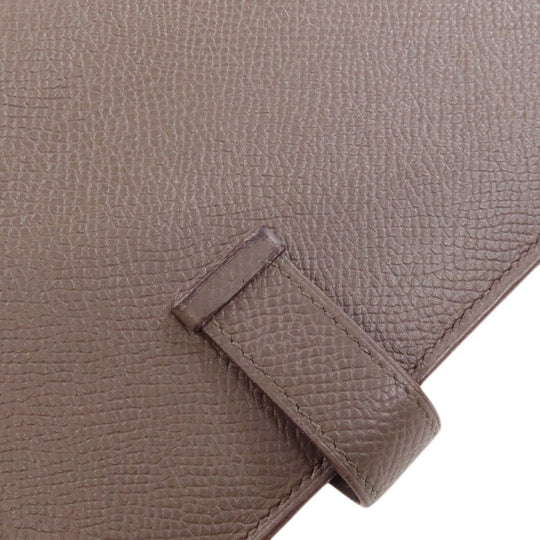 HERMES Long Wallet Purse Epsom gray Bearn soufflet ethane SilverMetal Women Used Authentic