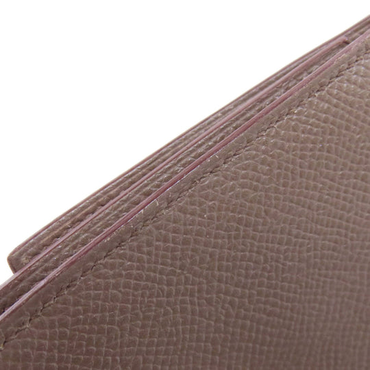 HERMES Long Wallet Purse Epsom gray Bearn soufflet ethane SilverMetal Women Used Authentic