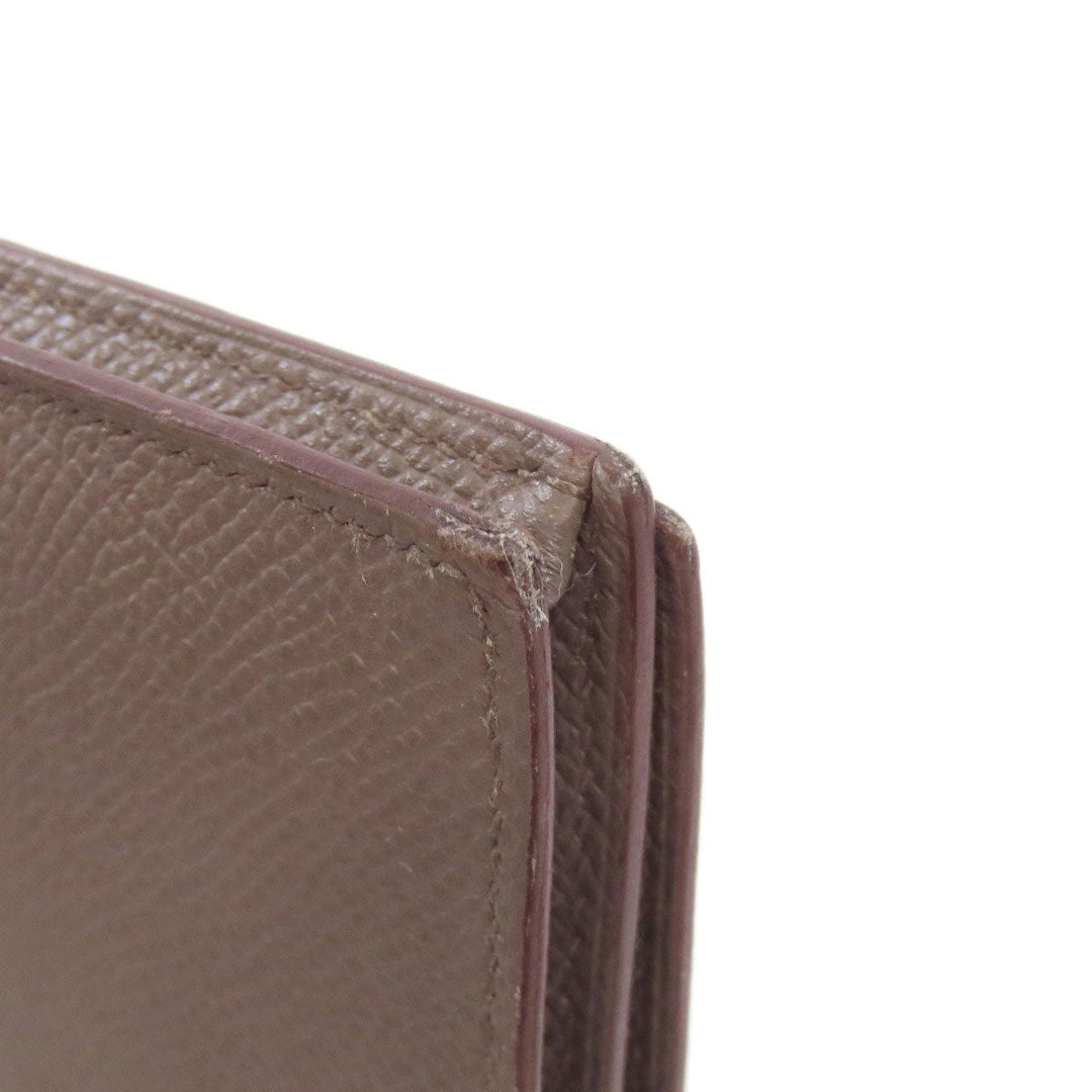 HERMES Long Wallet Purse Epsom gray Bearn soufflet ethane SilverMetal Women Used Authentic