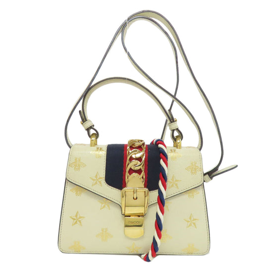 GUCCI Handbag 470270 Calfskin white Sylvie B-Star 2WAY