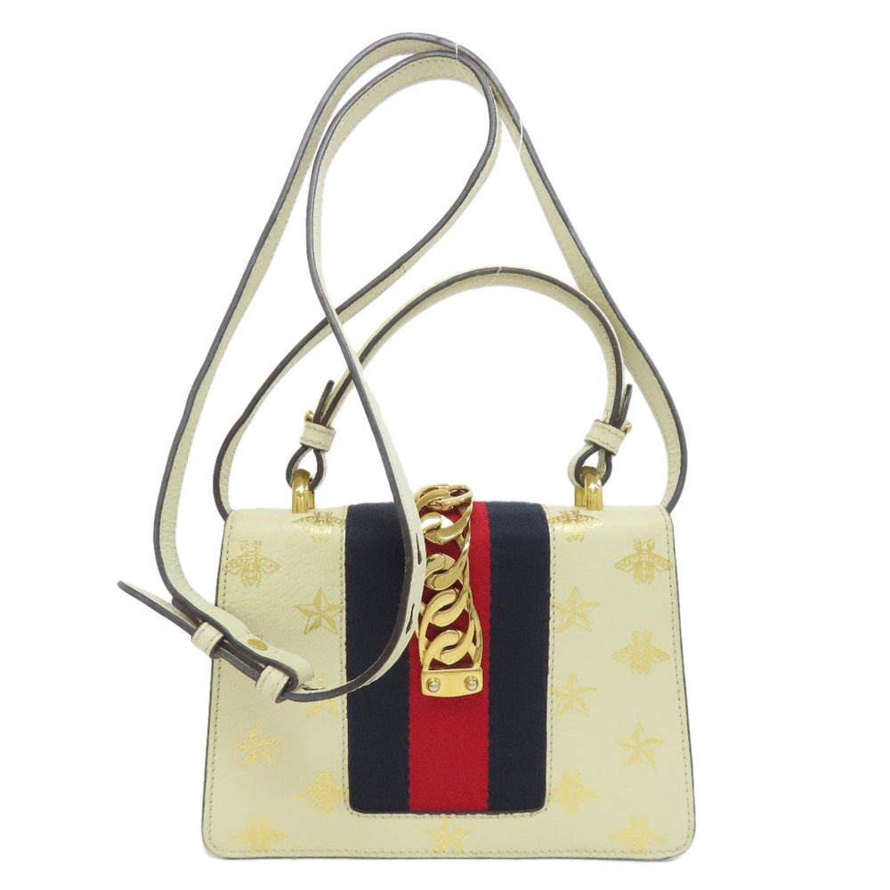 GUCCI Handbag 470270 Calfskin white Sylvie B-Star 2WAY