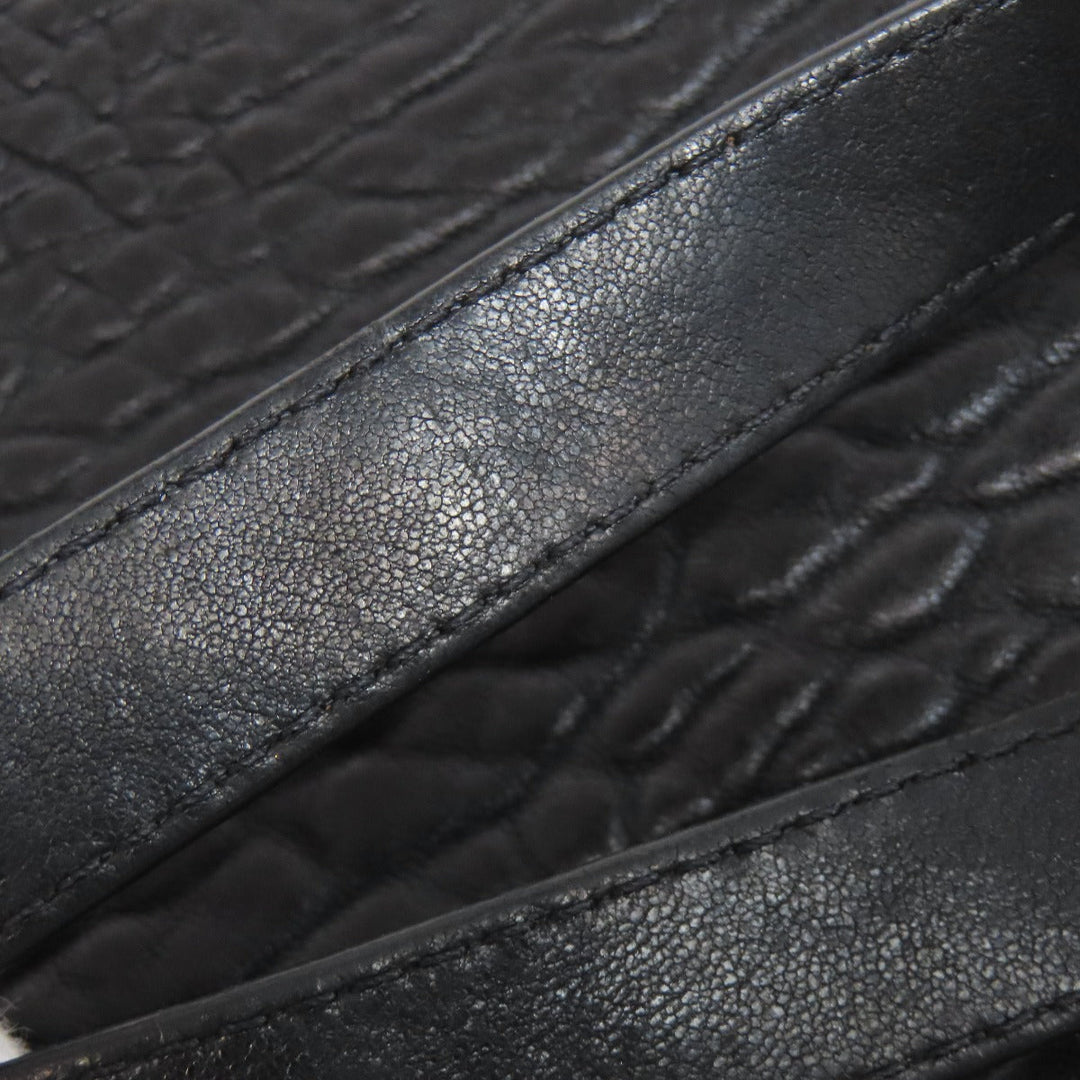 JIMMY CHOO Tote Bag leather black Studs Women Used Authentic
