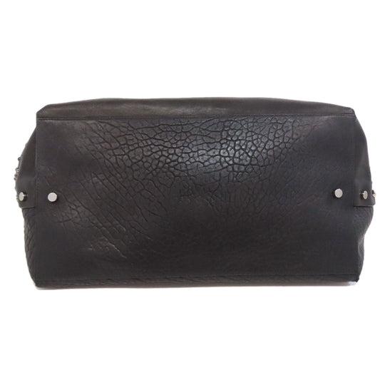 JIMMY CHOO Tote Bag leather black Studs Women Used Authentic