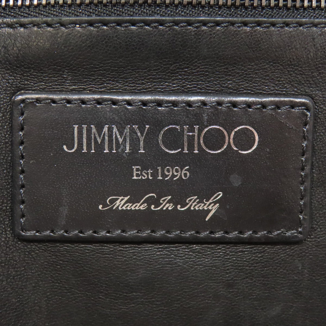 JIMMY CHOO Tote Bag leather black Studs Women Used Authentic