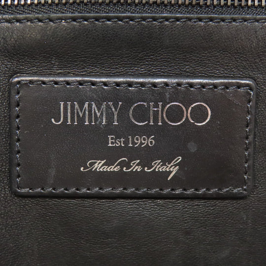 JIMMY CHOO Tote Bag leather black Studs Women Used Authentic