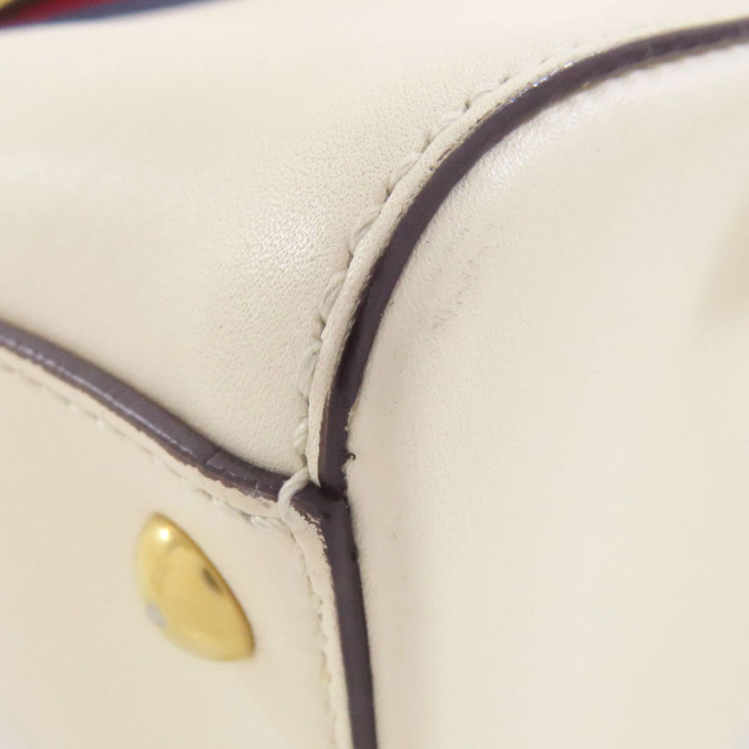 GUCCI Handbag 460881 Calfskin white Sylvie 2WAY Women Used Authentic