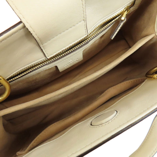 GUCCI Handbag 460881 Calfskin white Sylvie 2WAY Women Used Authentic