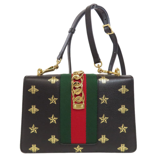 GUCCI Shoulder Bag 524405 Calfskin black Sylvie Bee & Star