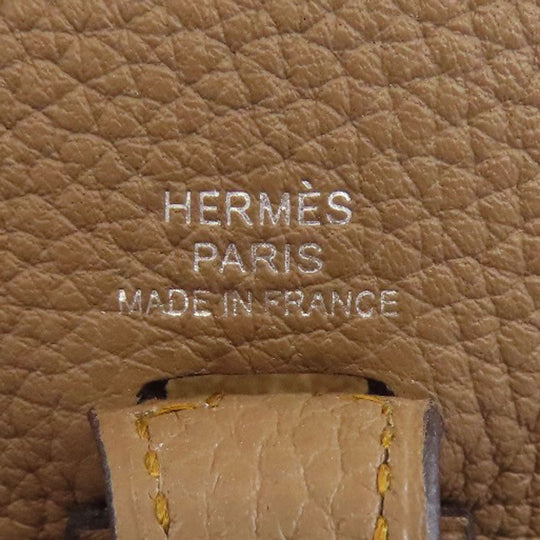 HERMES Shoulder Bag Taurillon Clemence Brown Evelyn TPM SilverMetal
