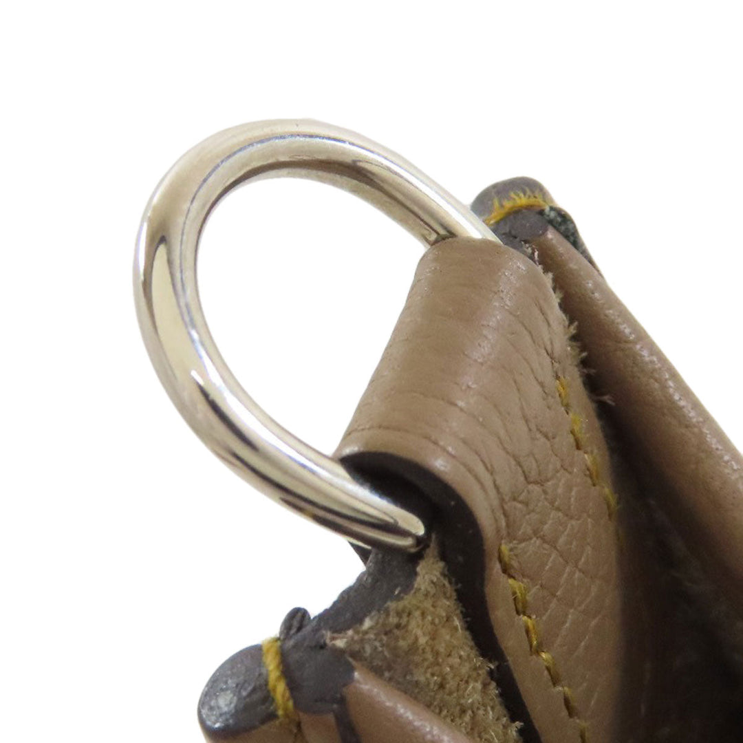 HERMES Shoulder Bag Taurillon Clemence Brown Evelyn TPM SilverMetal