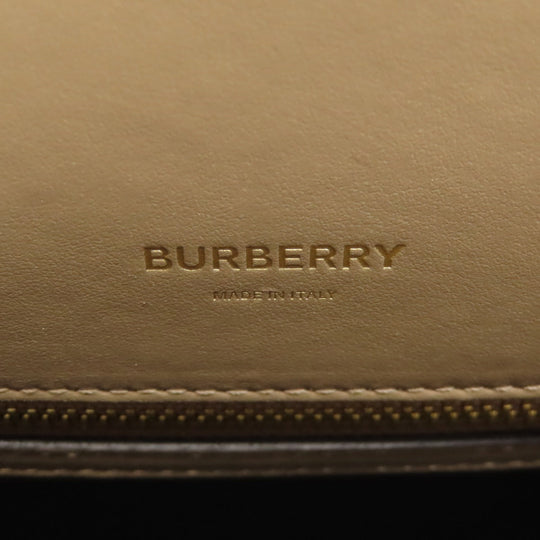 BURBERRY Handbag leather Brown logo Women Used Authentic