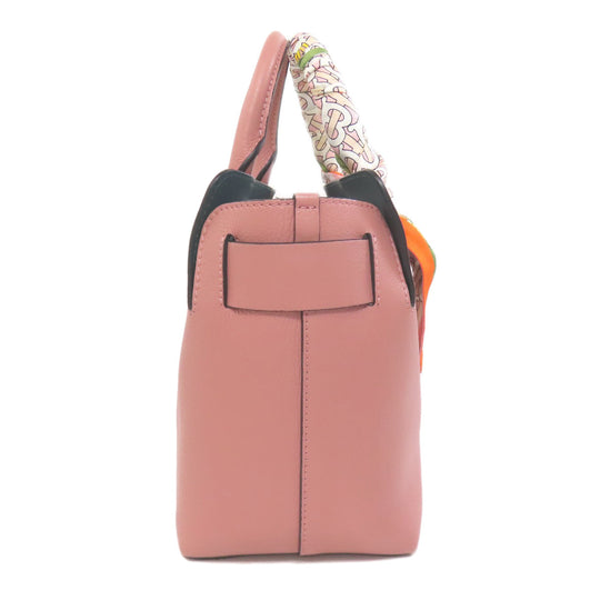 BURBERRY Handbag leather pink 2WAY Women Used Authentic