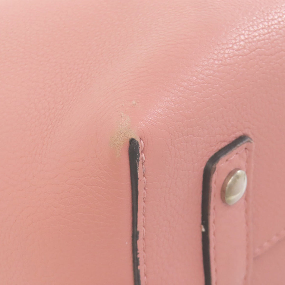 BURBERRY Handbag leather pink 2WAY Women Used Authentic