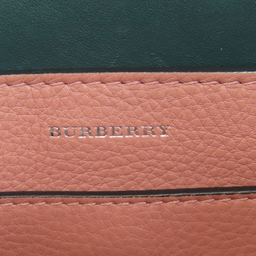 BURBERRY Handbag leather pink 2WAY Women Used Authentic