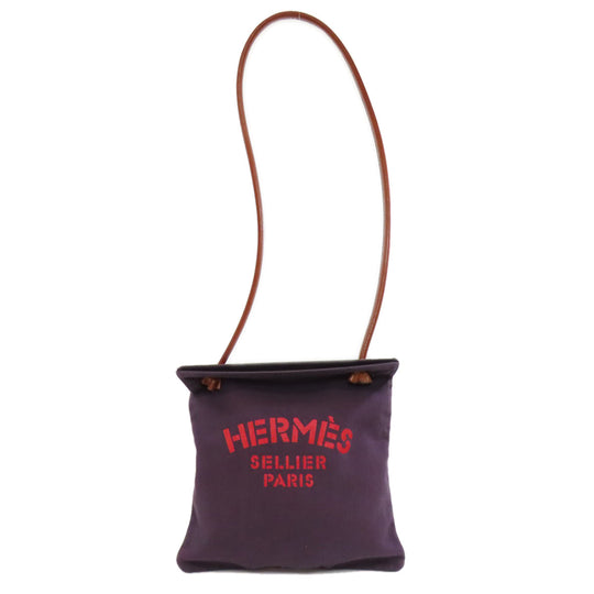 HERMES Shoulder Bag canvas Navy Sac Aline MM Women Used Authentic