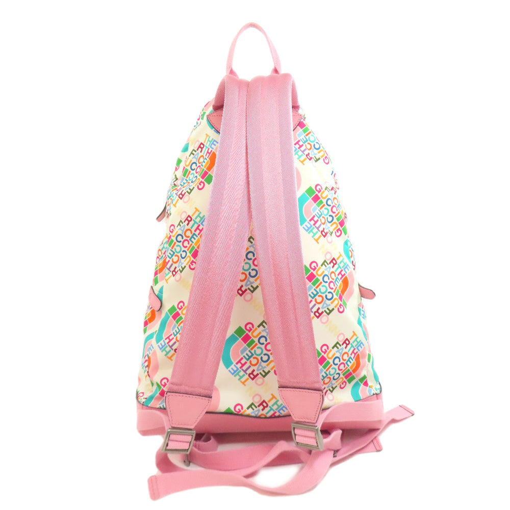 GUCCI Backpack 650288 Nylon white The north face collaboration Women Used Authentic