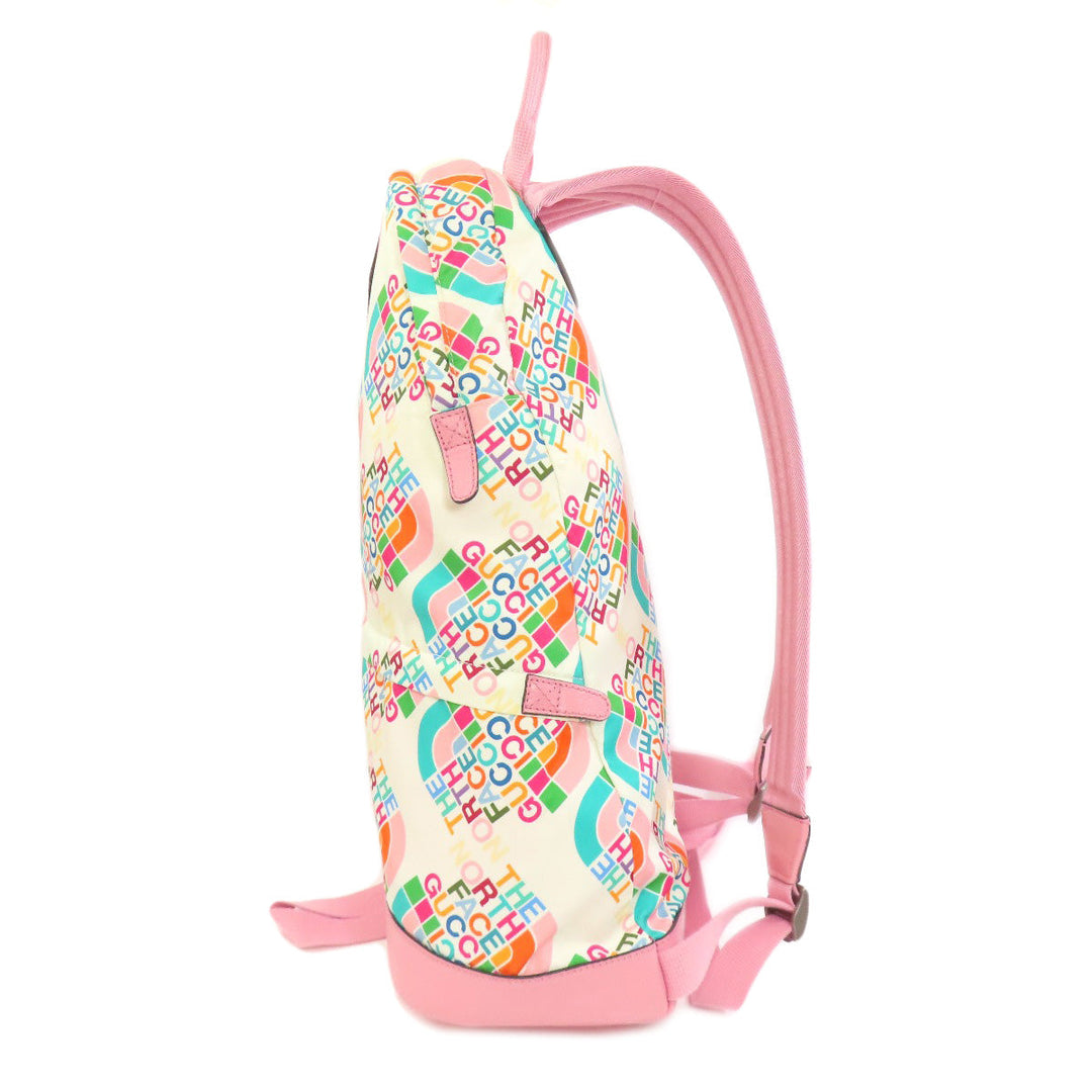 GUCCI Backpack 650288 Nylon white The north face collaboration Women Used Authentic