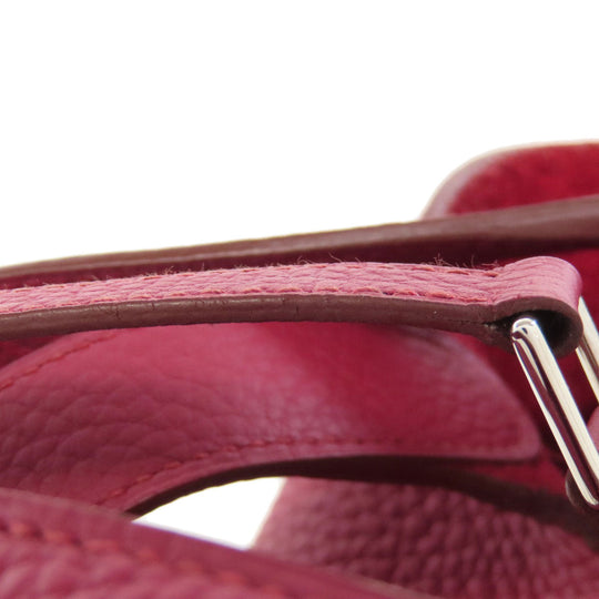 HERMES Handbag Taurillon Clemence Red Picotin Lock PM SilverMetal Women Used Authentic