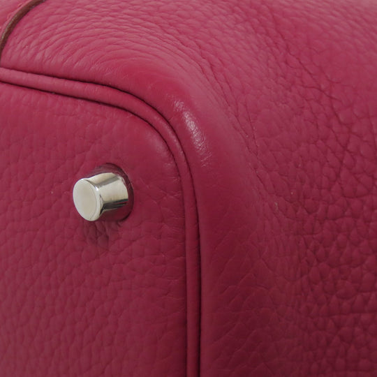 HERMES Handbag Taurillon Clemence Red Picotin Lock PM SilverMetal Women Used Authentic