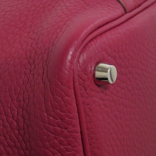 HERMES Handbag Taurillon Clemence Red Picotin Lock PM SilverMetal Women Used Authentic