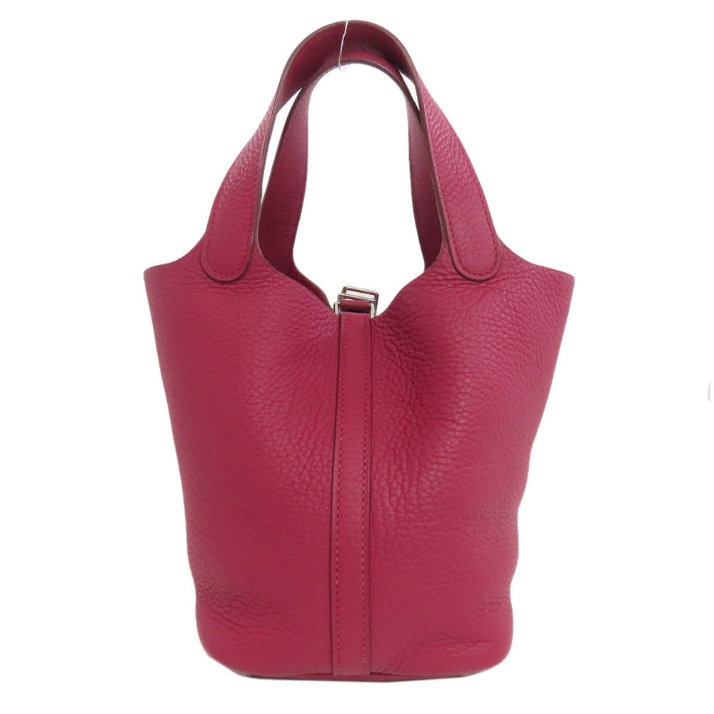HERMES Handbag Taurillon Clemence Red Picotin Lock PM SilverMetal Women Used Authentic