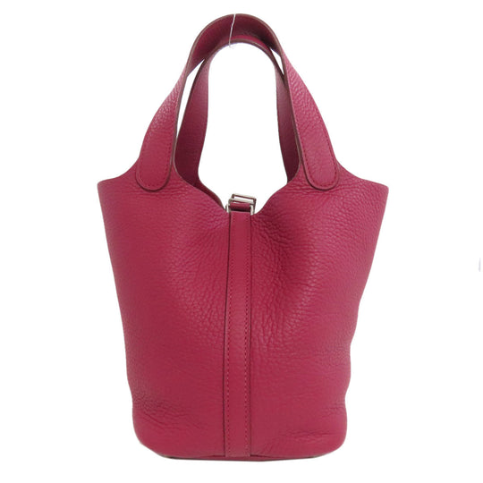 HERMES Handbag Taurillon Clemence Red Picotin Lock PM SilverMetal Women Used Authentic