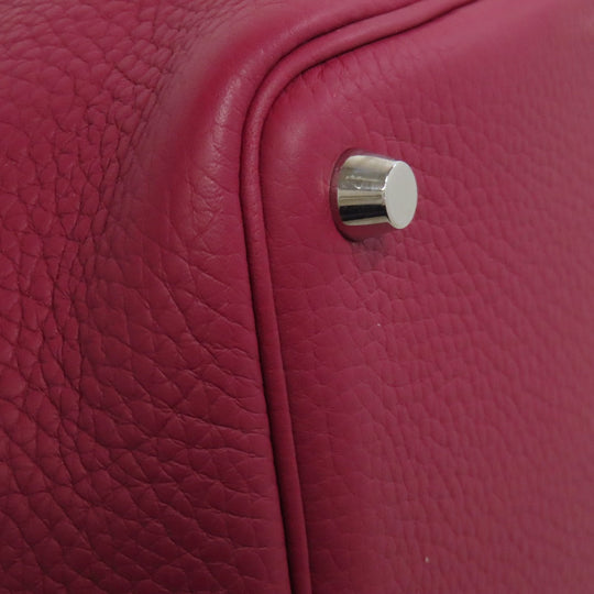 HERMES Handbag Taurillon Clemence Red Picotin Lock PM SilverMetal Women Used Authentic