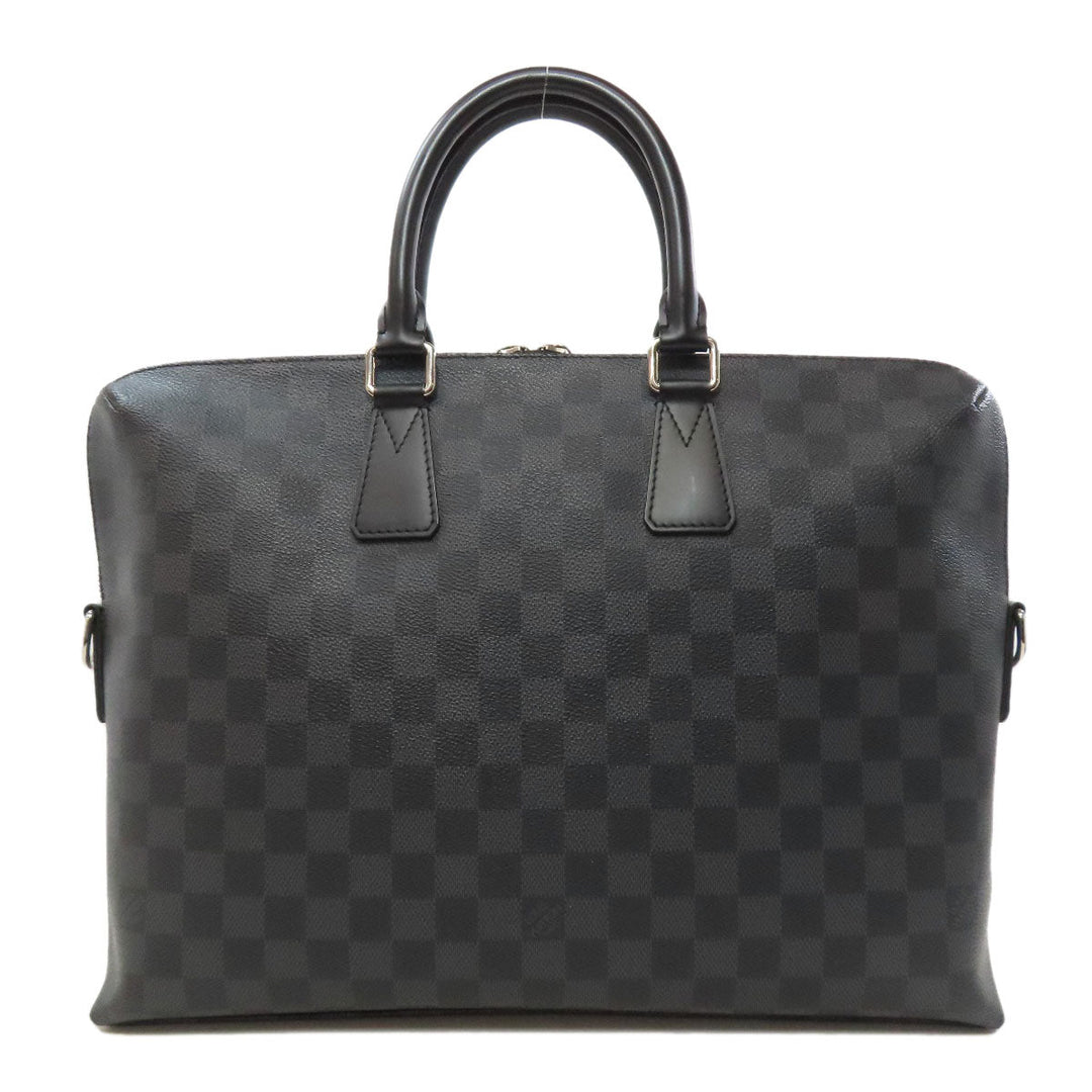 LOUIS VUITTON Business bag N48224 Damier canvas gray Porto Documan Jule PDJ mens Used Authentic